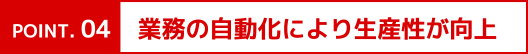 業務の自動化により生産性が向上